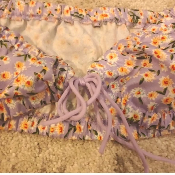 Floral super crop princess sleeves top - Picture 6 of 8